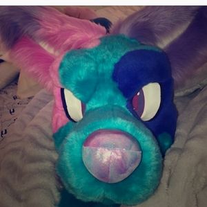 Blue long dog fursuit mascot costume